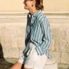 Shirts + Tops | Trovata Blake Oversized Shirt Napoli Stripe