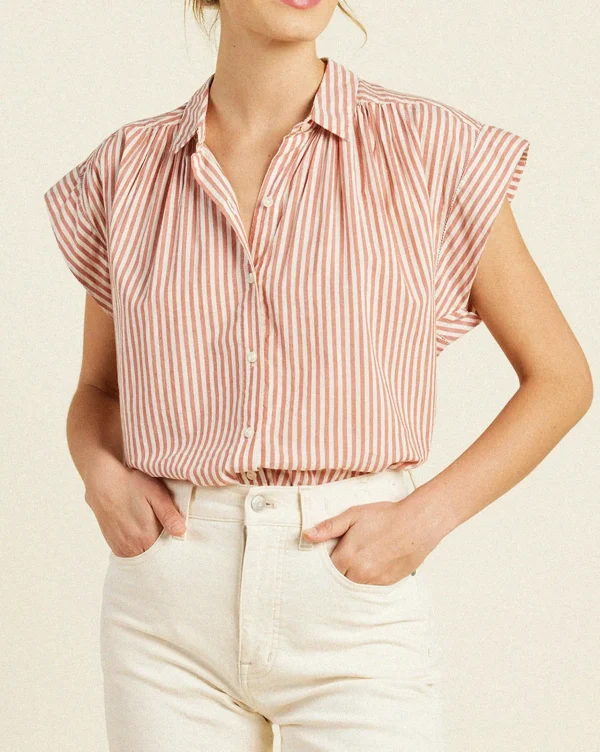Shirts + Tops | Trovata Della Shirt Brandy Stripe