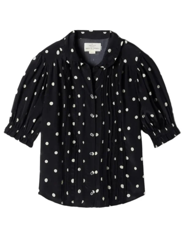 Shirts + Tops | Trovata Gemma Blouse Black Polka Dots
