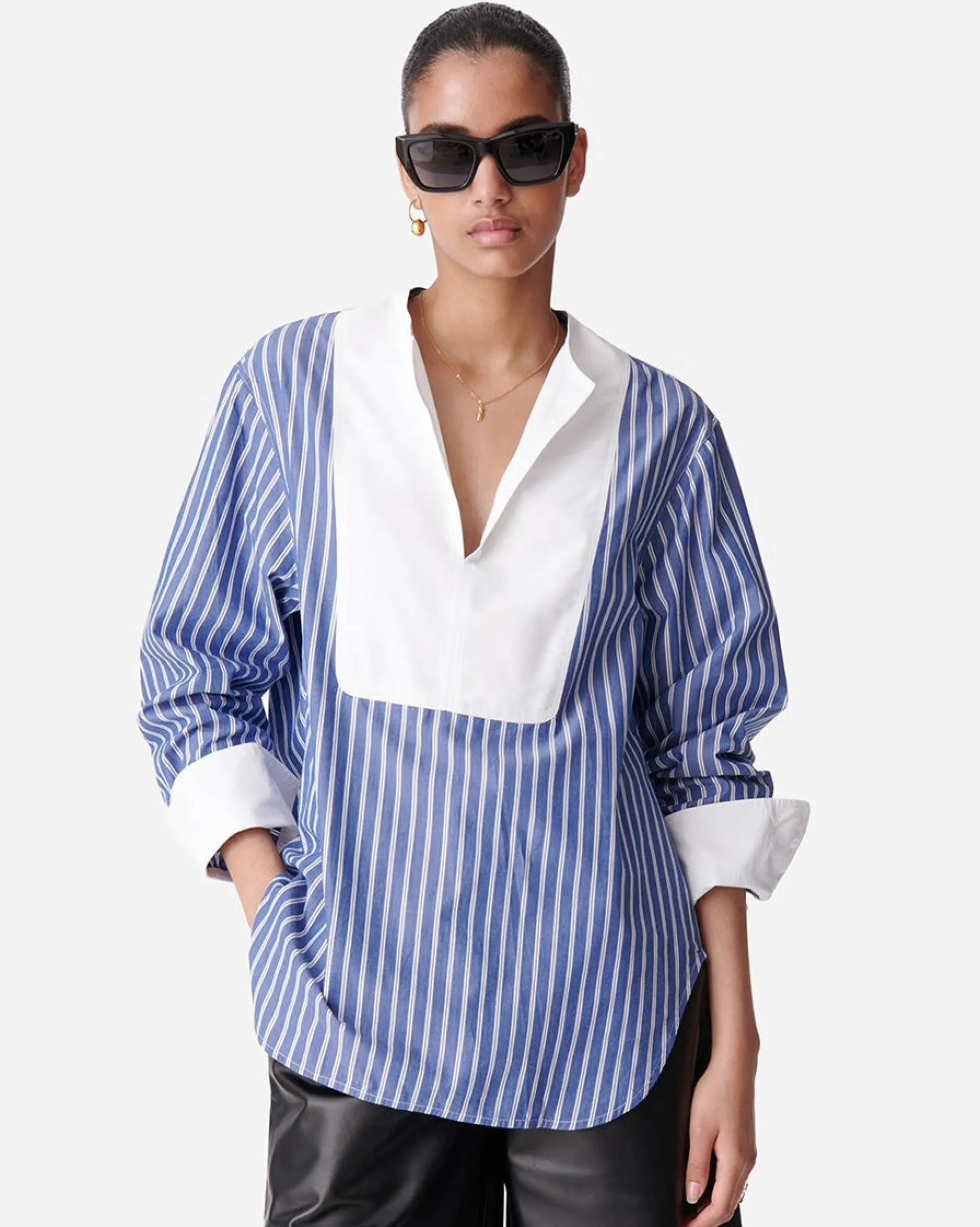 vanessa_bruno_danny_shirt_0.webp Shirts + Tops | Vanessa Bruno Danny Shirt Bleu