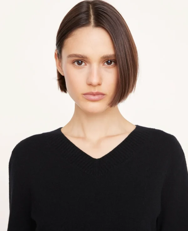 Sweaters | Vince Cropped V-neck Pullover Black