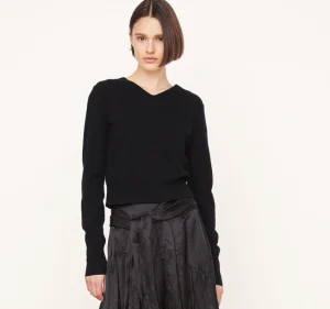 Sweaters | Vince Cropped V-neck Pullover Black