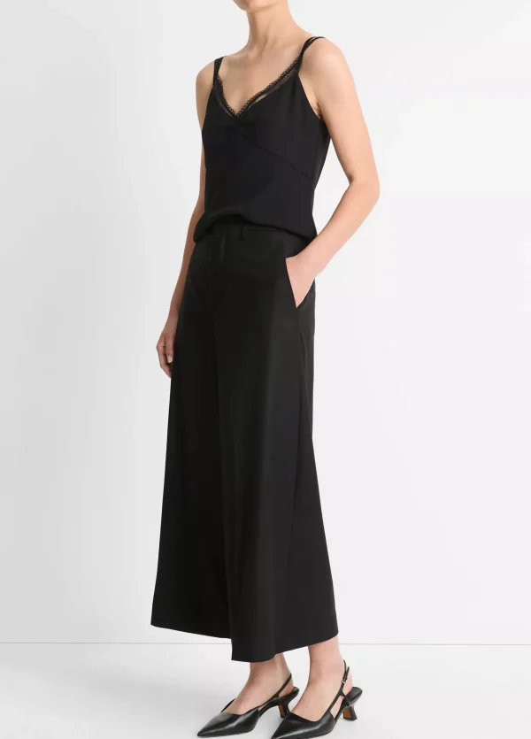 Pants | Vince Mid Rise Brushed Flannel Culotte Black