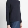 Sweaters | Vince Ribbed Funnel Knit Navy
