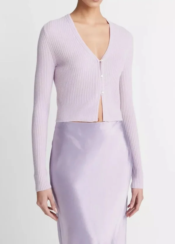 Sweaters | Vince Shrunken Button Cardi Sweet Pea