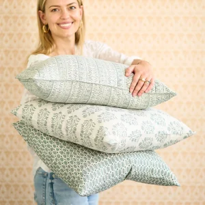 Pillows | Walter G Amer Celadon Linen Cushion