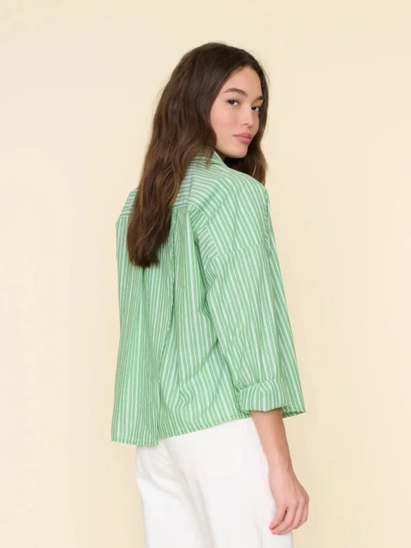 Shirts + Tops | Xirena Riley Shirt Matcha Stripe